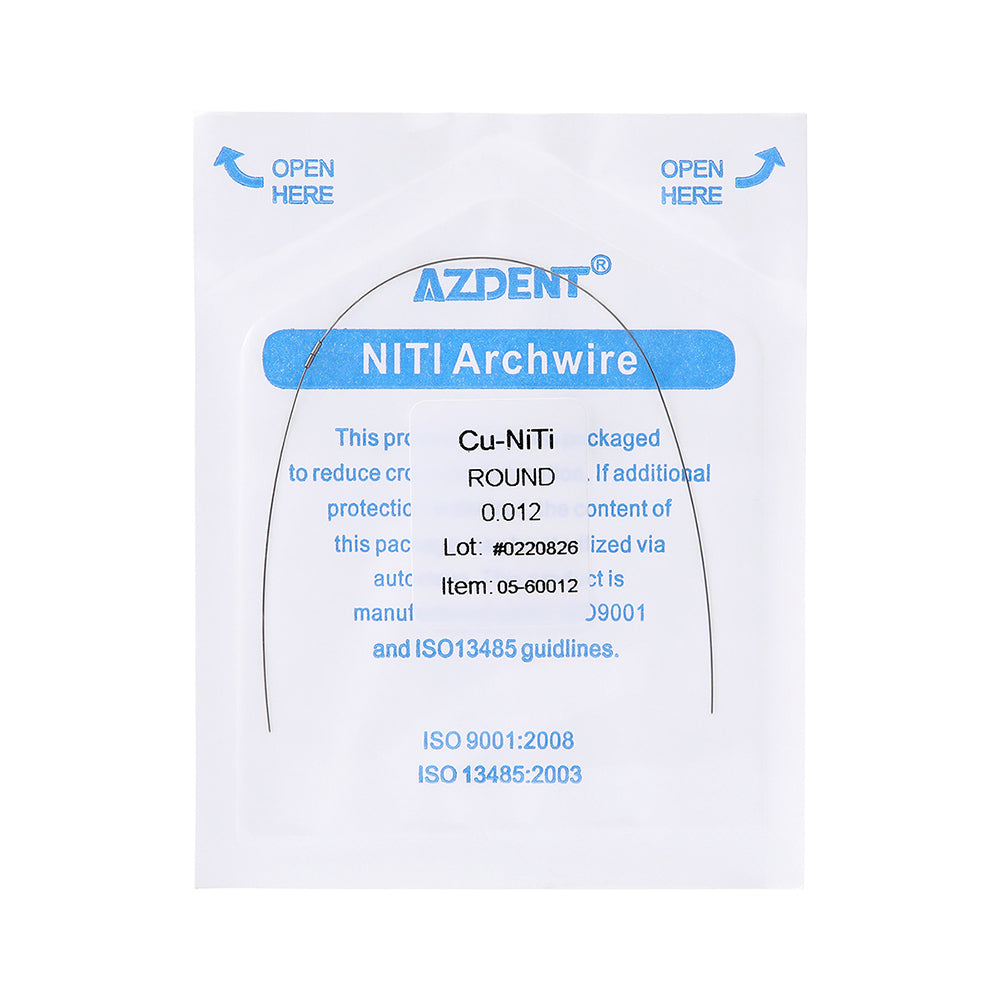 AZDENT Dental Copper Cu-NiTi Arch Wire Round 35˚ Super Elastic With Stops Preformed Full Sizes 1pcs/Pack