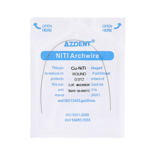 AZDENT Dental Copper Cu-NiTi Arch Wire Round 35˚ Super Elastic With Stops Preformed Full Sizes 1pcs/Pack