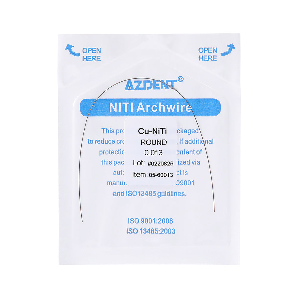 AZDENT Dental Copper Cu-NiTi Arch Wire Round 35˚ Super Elastic With Stops Preformed Full Sizes 1pcs/Pack