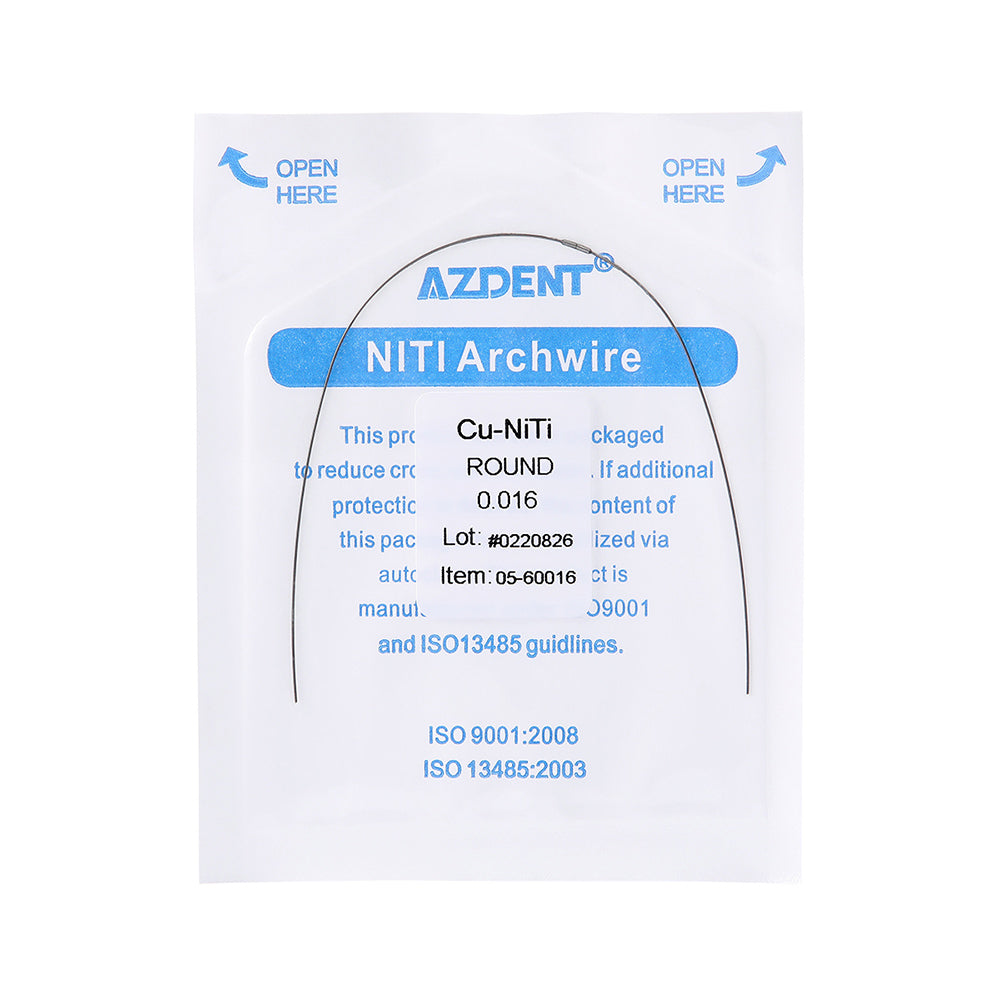 AZDENT Dental Copper Cu-NiTi Arch Wire Round 35˚ Super Elastic With Stops Preformed Full Sizes 1pcs/Pack