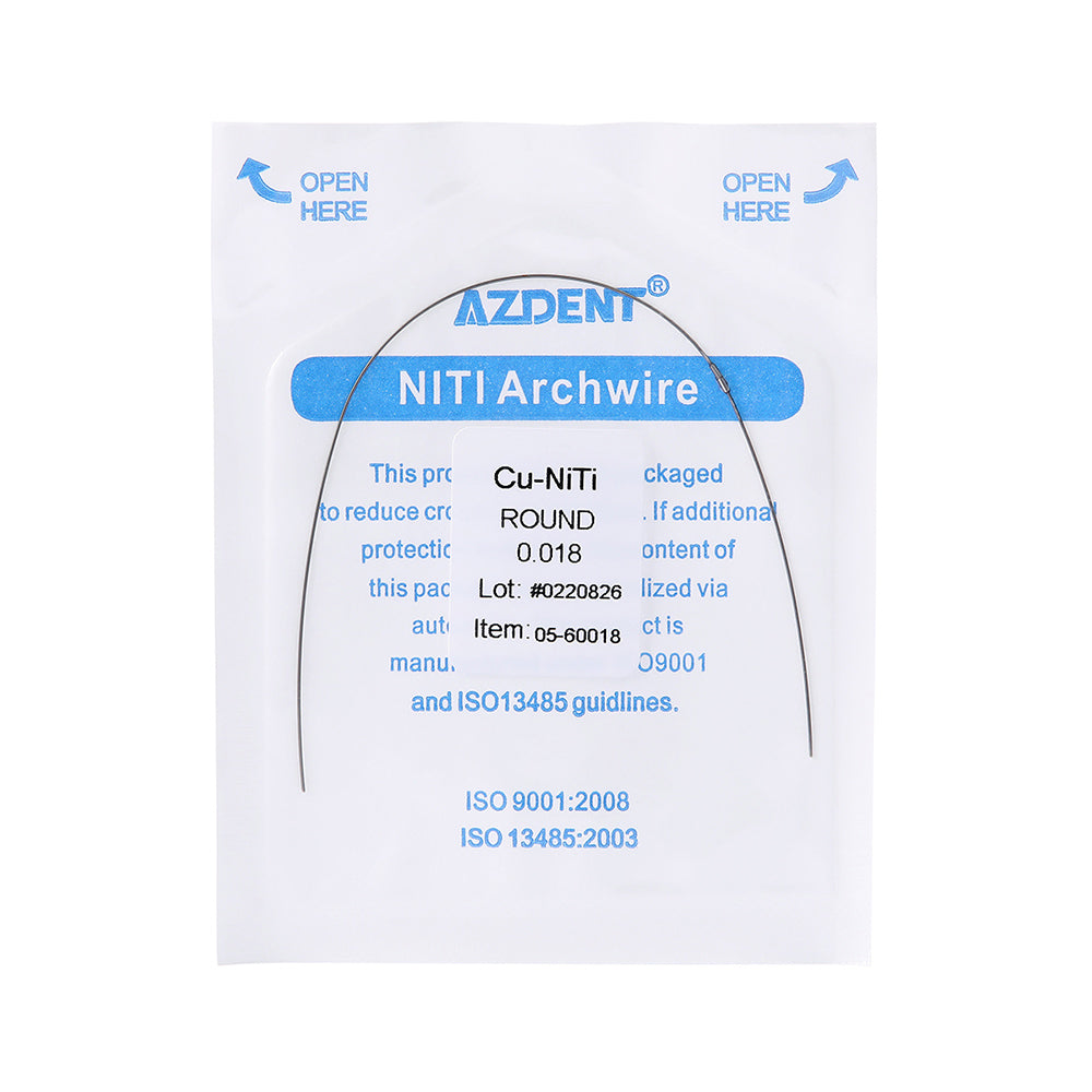 AZDENT Dental Copper Cu-NiTi Arch Wire Round 35˚ Super Elastic With Stops Preformed Full Sizes 1pcs/Pack