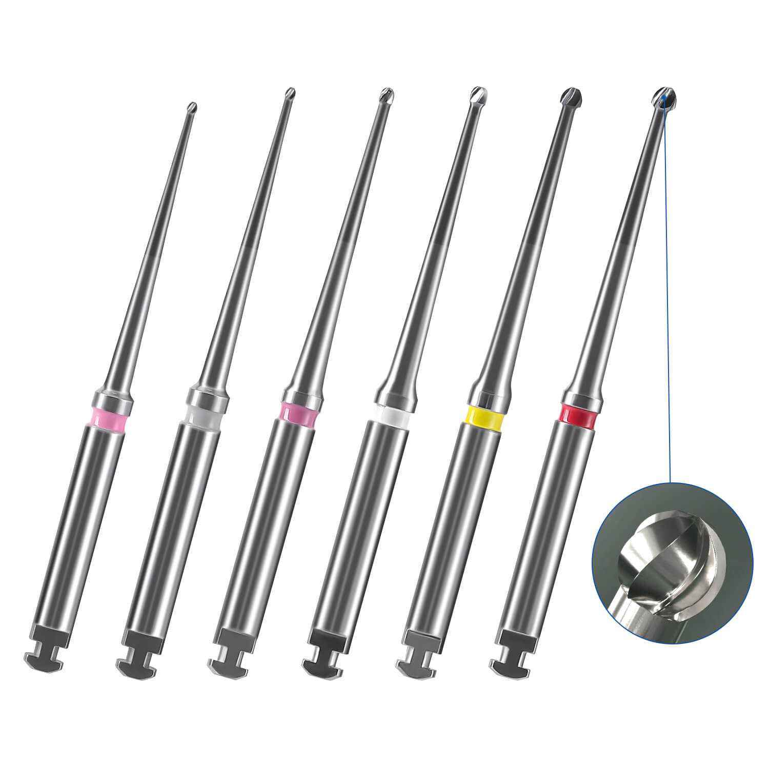 Dental Long Neck Microscope Endo Tungsten Carbide Bur 31mm/34mm RA 2.35mm 6pcs/Pack - azdentall.com