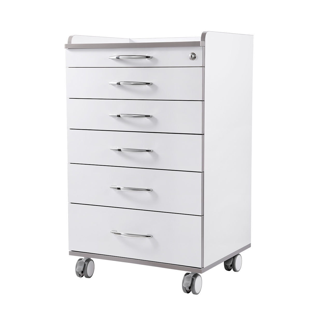 Dental NW-P4 Acrylic Mobile Cabinet Cart Five Drawers & Two Instrument Tray - azdentall.com