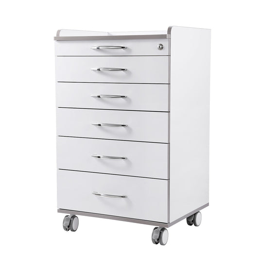 Dental NW-P4 Acrylic Mobile Cabinet Cart Five Drawers & Two Instrument Tray - azdentall.com