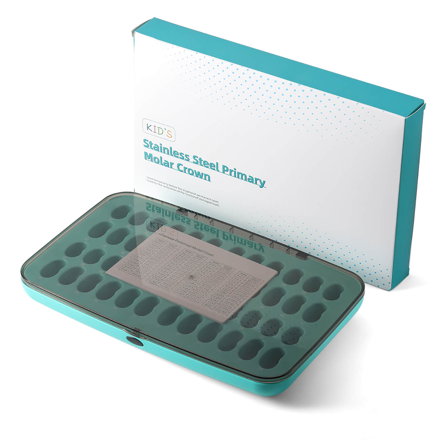 Dental Gold Primary Molar Kids Crown Teeth Stainless Steel Preformed Temporary Crowns Kit 48pcs/Box - azdentall.com