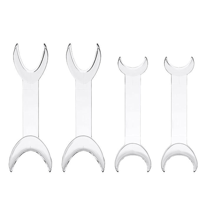 Dental T-Shape Double Head Cheek Retractors Mouth Opener Large & Small Transparent 4Pcs/Set - azdentall.com