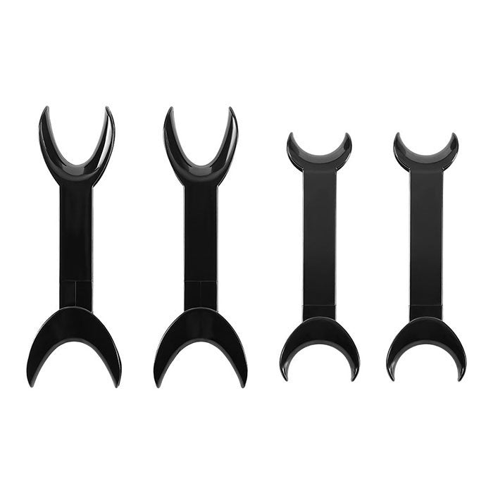 Dental T-Shape Double Head Cheek Retractors Mouth Opener Large & Small Black 4Pcs/Set - azdentall.com