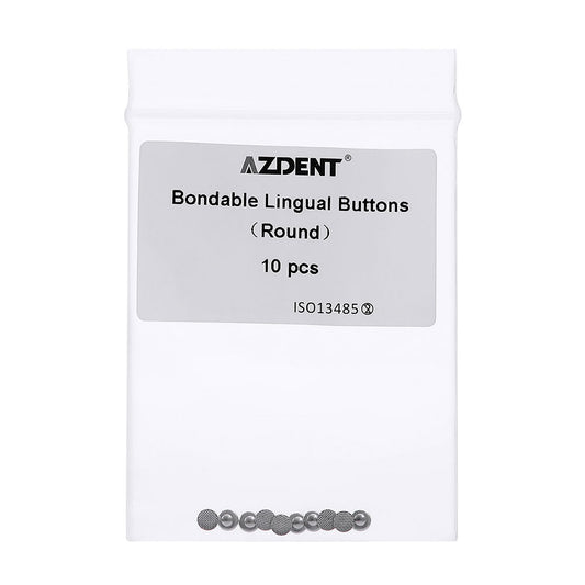 AZDENT Dental Lingual Button Orthodontic Metal Round Mesh Base Bondable 10/Bag