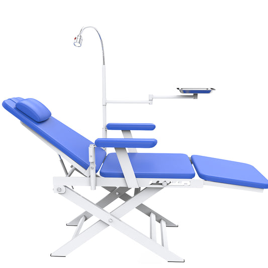 Dental Portable Chair Simple Type-Folding Chair With LED Cold Light Blue