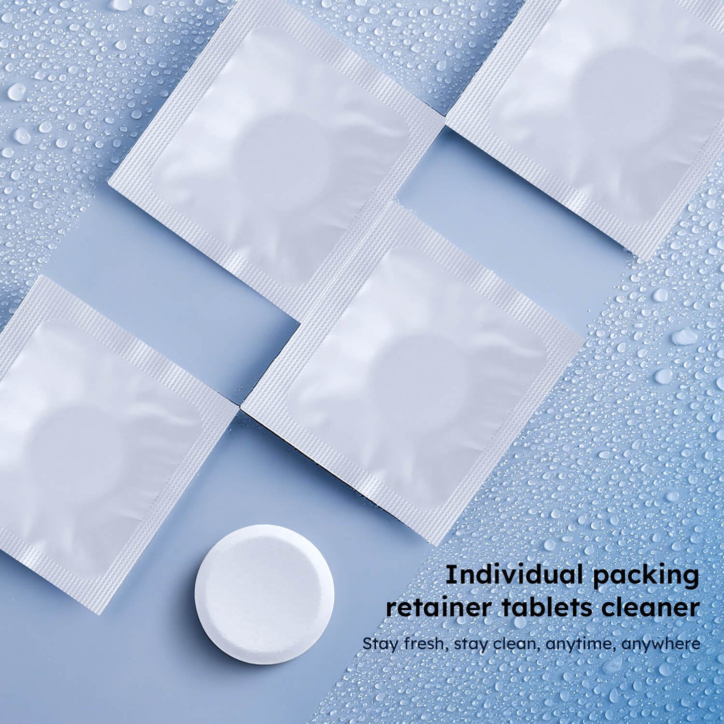 Retainer Cleaner Effervescent Tablets Orthodontic and Denture for Appliances Mint Flavor 60Tabs/Box - azdentall.com