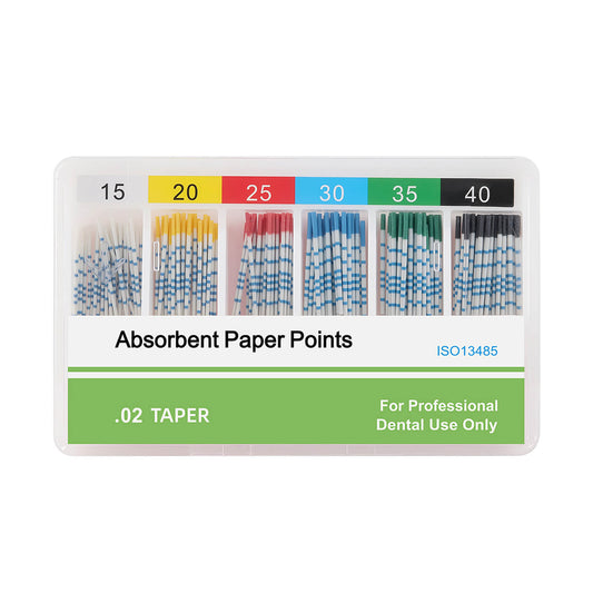 Absorbent Paper Points with Scale 15-40# Taper Size 0.02 Color Coded 200pcs/Box - azdentall.com