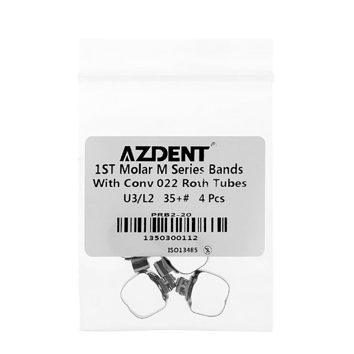 AZDENT Dental Orthodontic Buccal Tube Band 1st 35#-40+# Roth .022 U3/L2 4pcs/Kit - azdentall.com