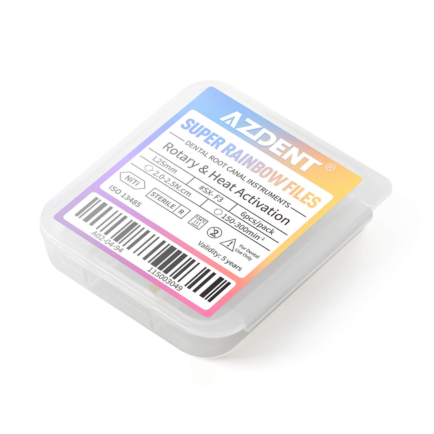 AZDENT Dental Engine Rotary Super Files Rainbow NiTi Thermal Activation Files 25mm 6pcs/Pack - azdentall.com