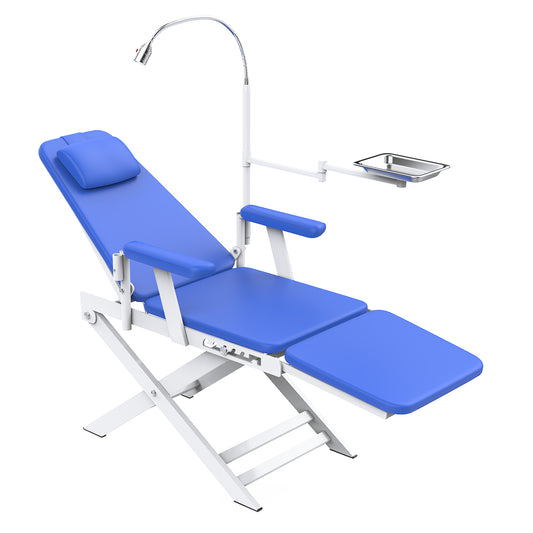 Dental Portable Chair Simple Type-Folding Chair With LED Cold Light Blue