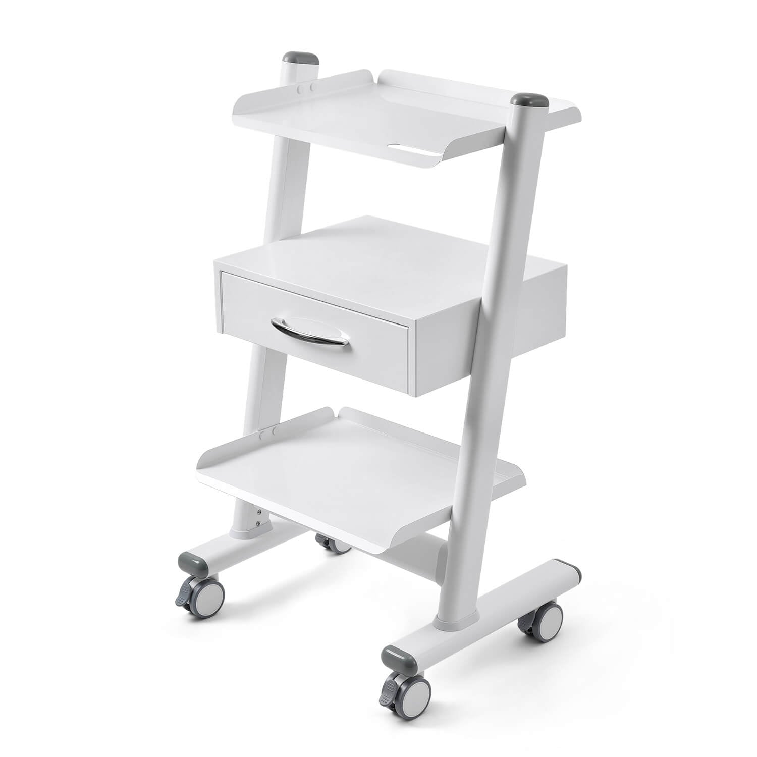 Dental Mobile Cart Tool Built-in Socket Steel Three-Tier Trolley with Drawer - azdentall.com