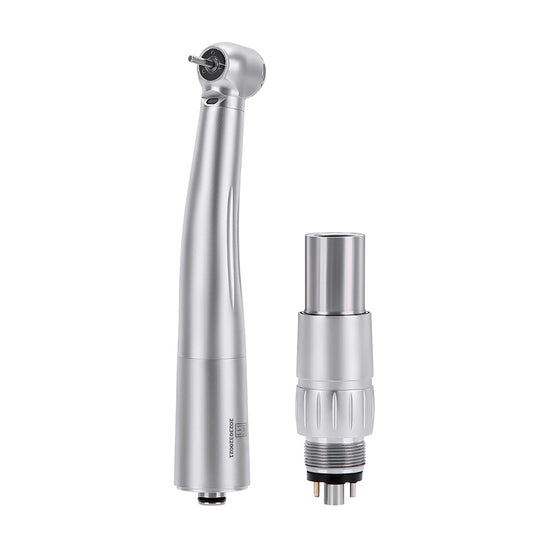 Dental LED Fiber Optic High Speed Handpiece Standard Head Push Button Three Water Spray or 6 Holes Quick Coupler