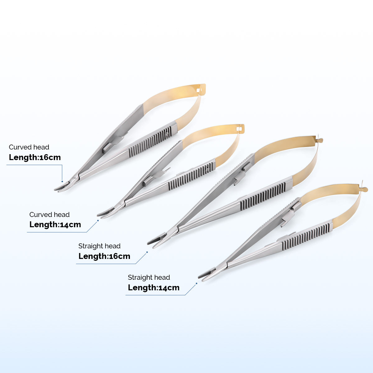 Dental Forceps Needle Holders Tweezer with Lock Straight/Curved Head 14cm/16cm - azdentall.com