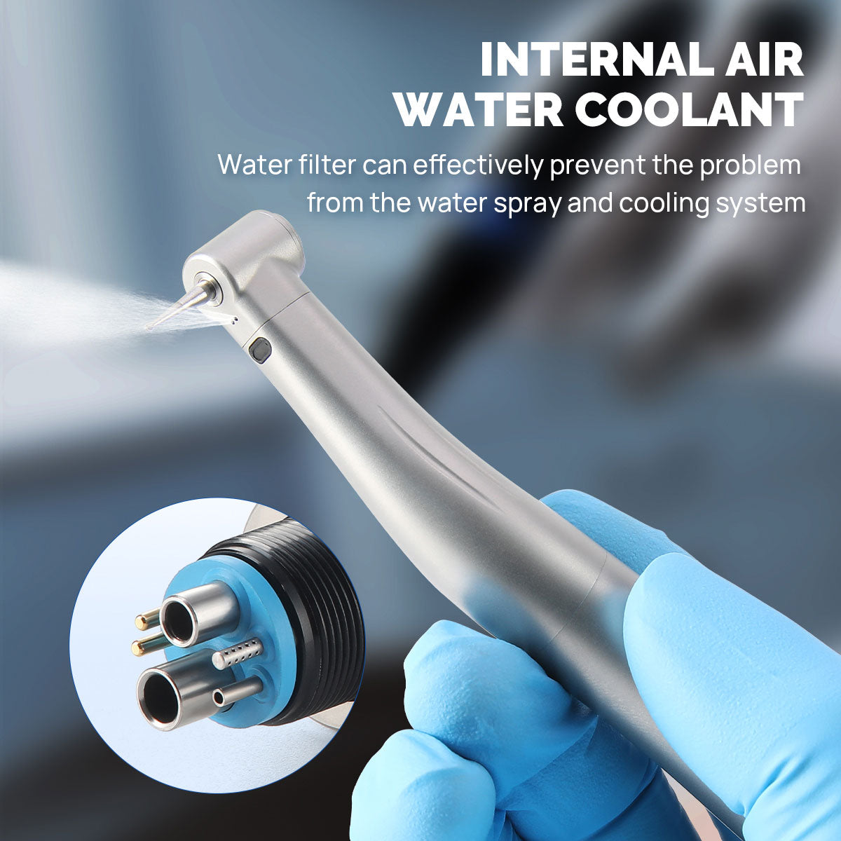 AZDENT Dental Mini 8:1 Contra Angle Fiber Optic Low Speed Handpiece - azdentall.com