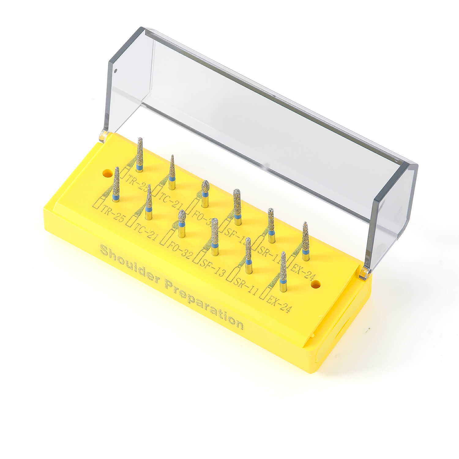 Dental Diamond Bur Shoulder Preparation Kit FG 1.6mm 12pcs/Kit - azdentall.com