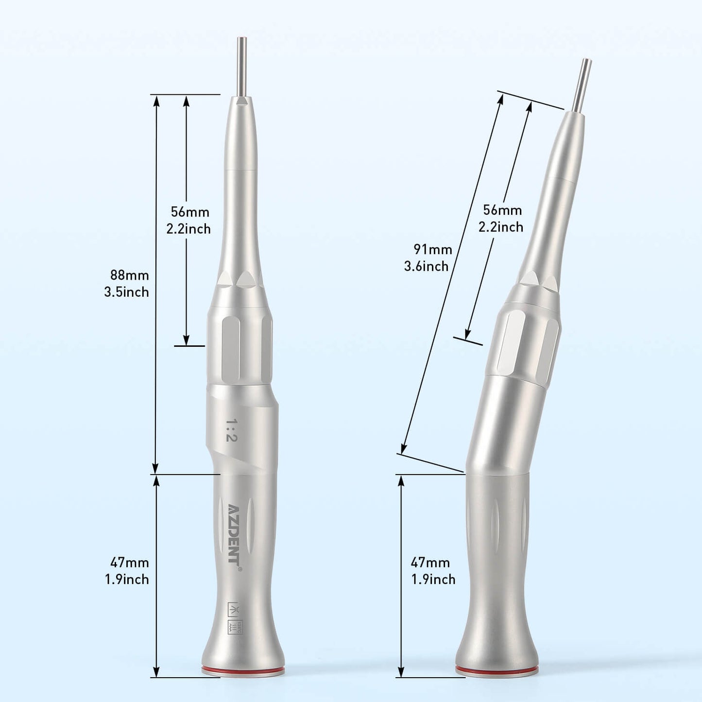 AZDENT Dental 1:2 Increasing Surgical Osteotomy Straight /20° Contra Angle Handpiece - azdentall.com