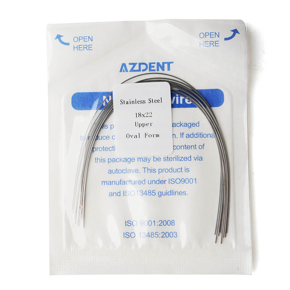 AZDENT Archwire Stainless Steel Rectangular Oval 0.018 x 0.022 Upper 10pcs/Pack - wholesale.azdentall.com