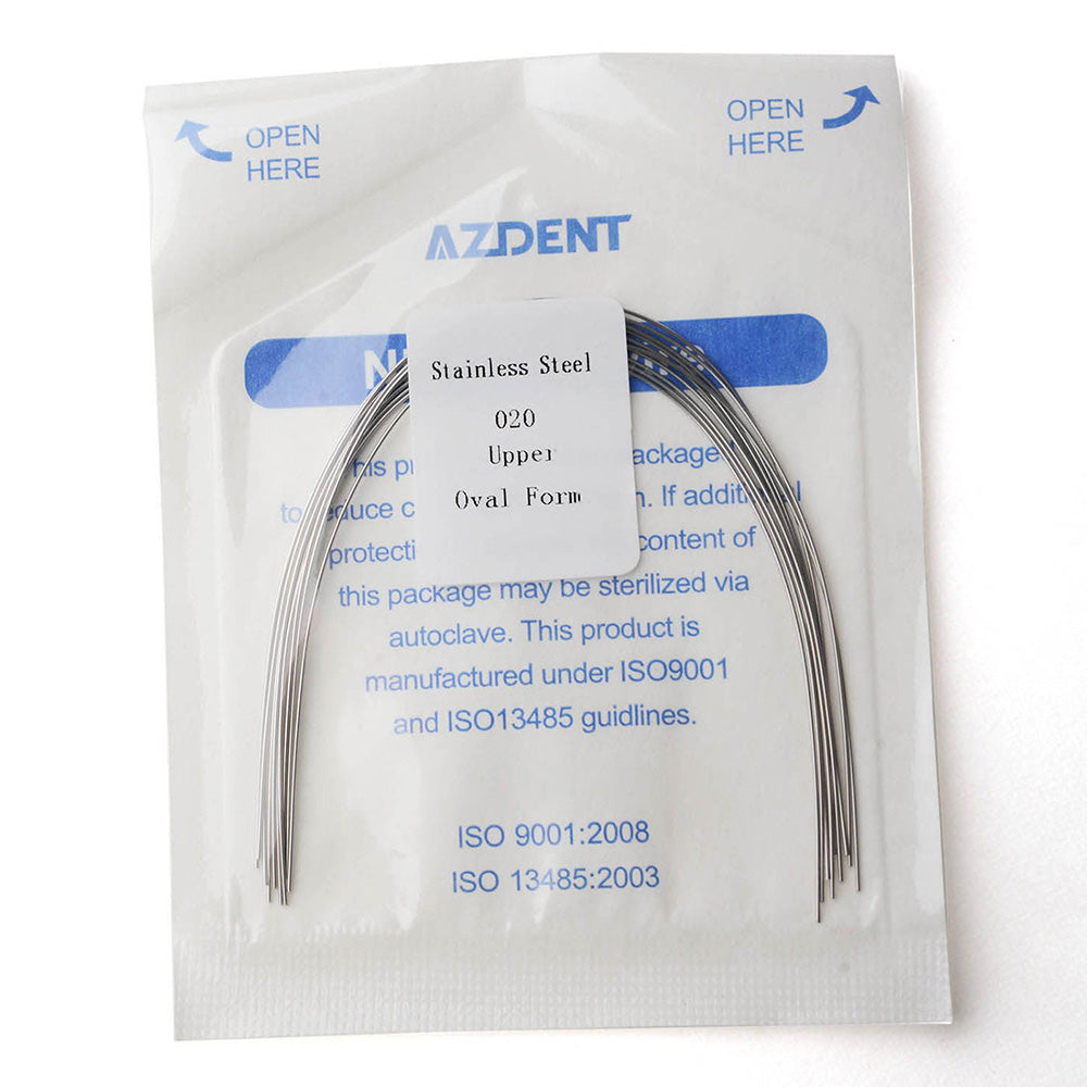 AZDENT Archwire Stainless Steel Round Oval 0.020 Upper 10pcs/Pack - wholesale.azdentall.com
