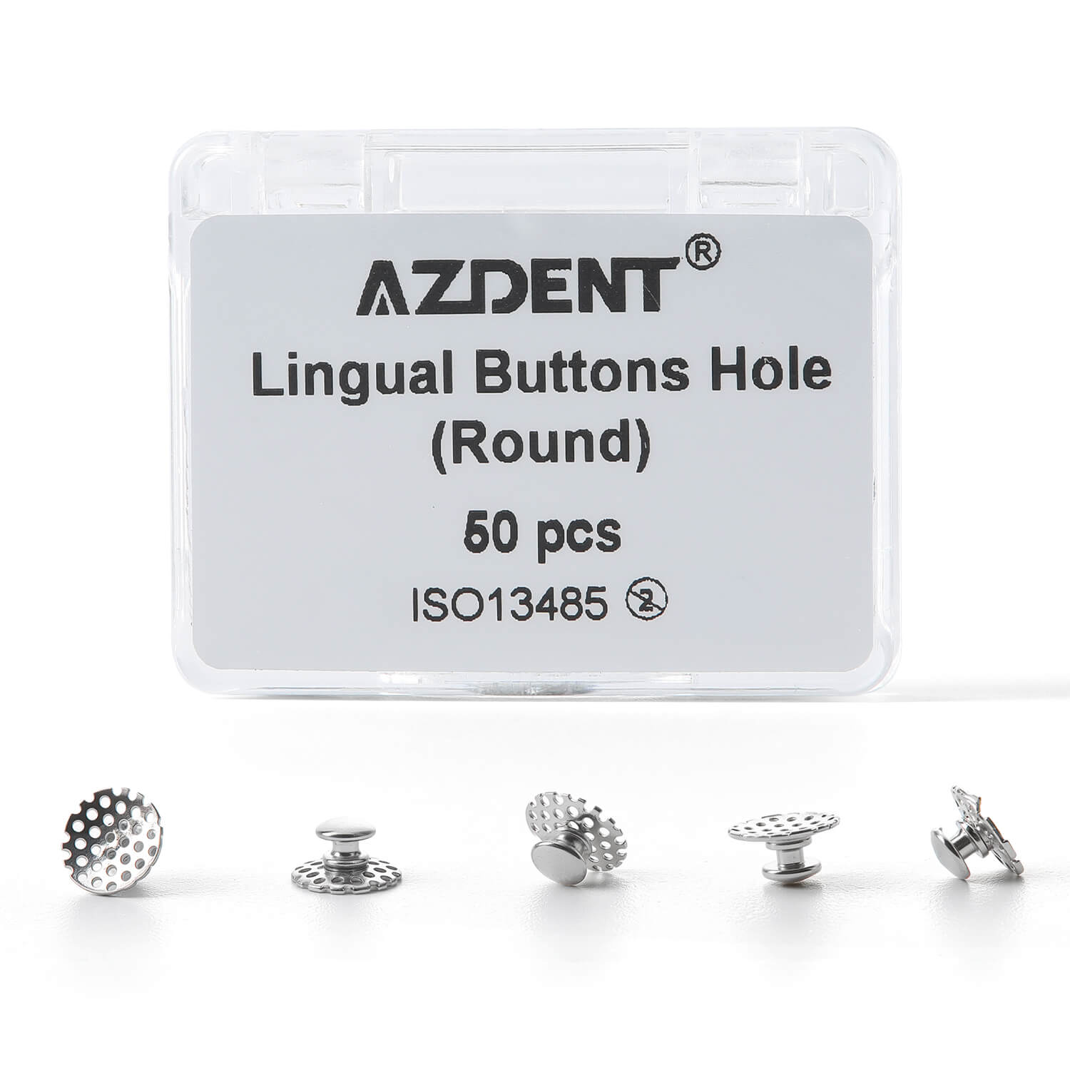 AZDENT Dental Orthodontic Bondable Lingual Button with Hole Round 50pcs/Box - azdentall.com
