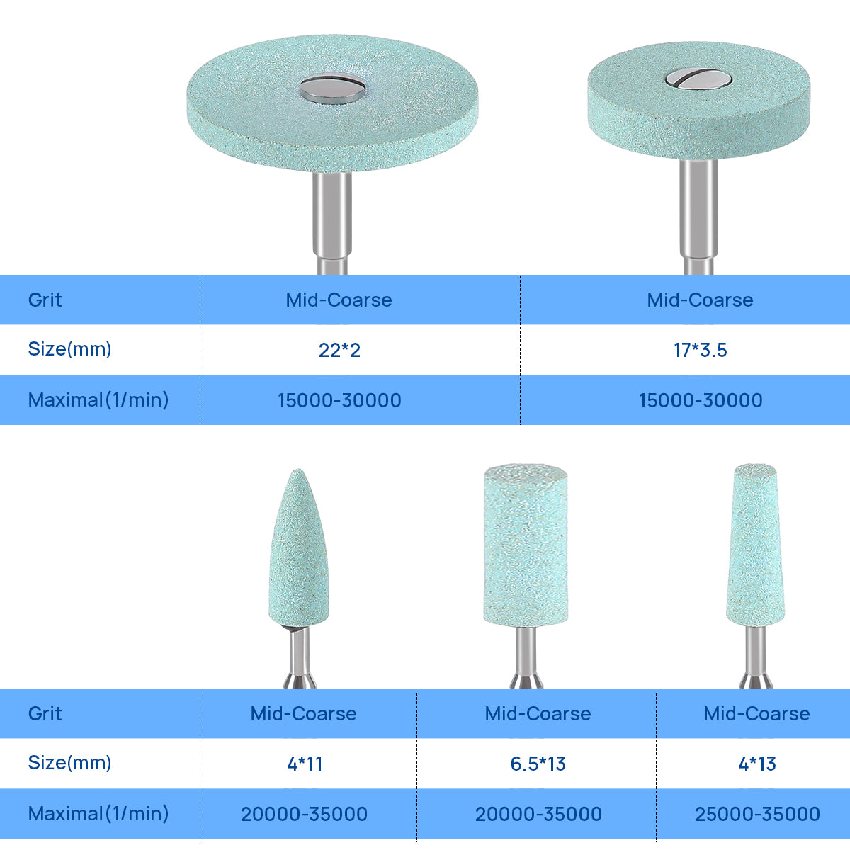 Dental Lab Ceramic Diamond Grinder Zirconia Porcelain Polish Mid-Coarse - azdentall.com