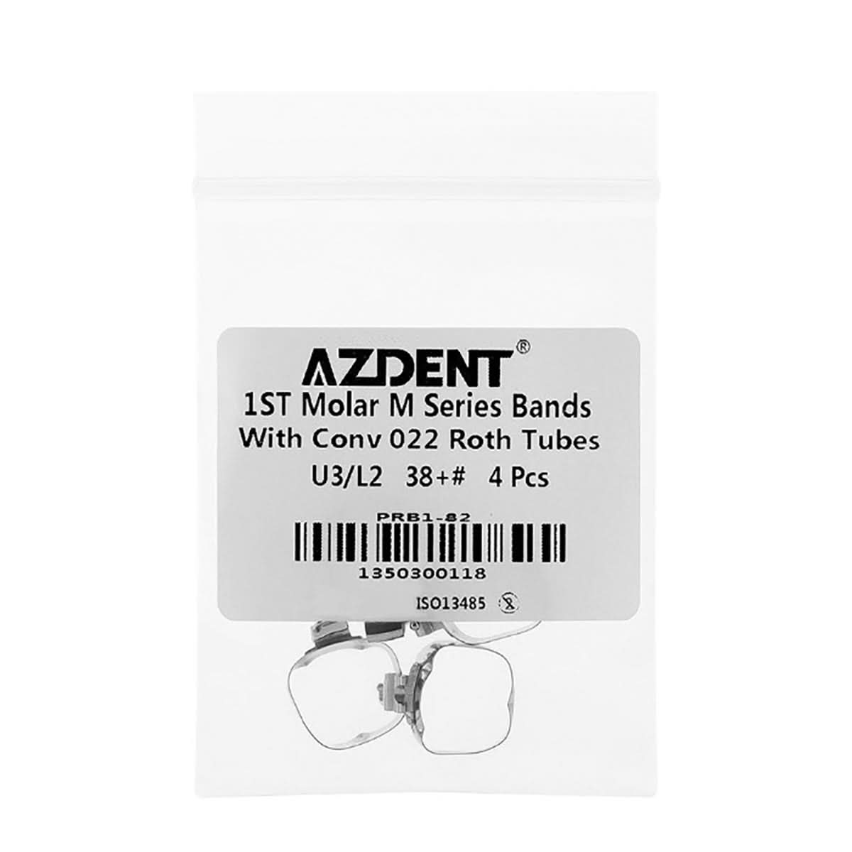 AZDENT Dental Orthodontic Buccal Tube Band 1st 35#-40+# Roth .022 U3/L2 4pcs/Kit - azdentall.com