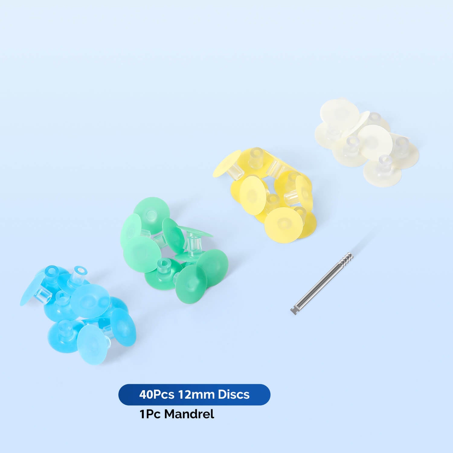 AZDENT Dental Composite Polishing Discs φ12mm with Mandrel CA2.35mm 40Pcs/Box - azdentall.com