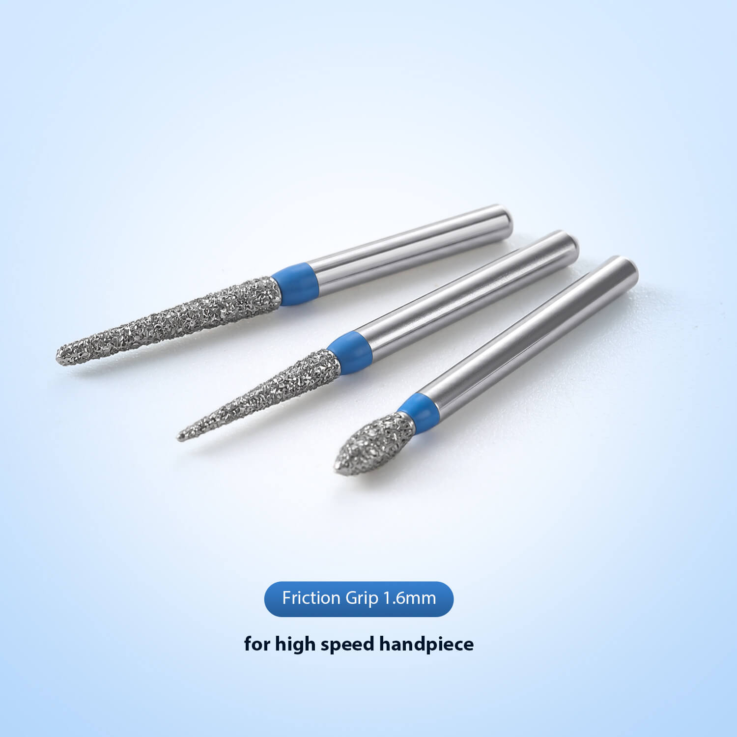 Dental Diamond Bur Shoulder Preparation Kit FG 1.6mm 12pcs/Kit - azdentall.com
