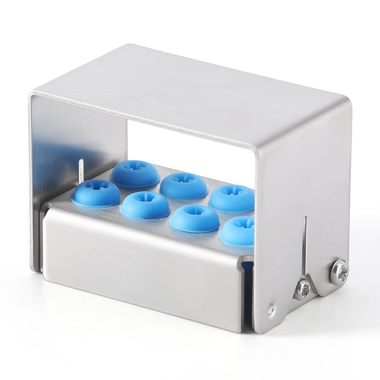 Dental Burs Holder Block Disinfection Box Stainless Steel 8 Holes - azdentall.com