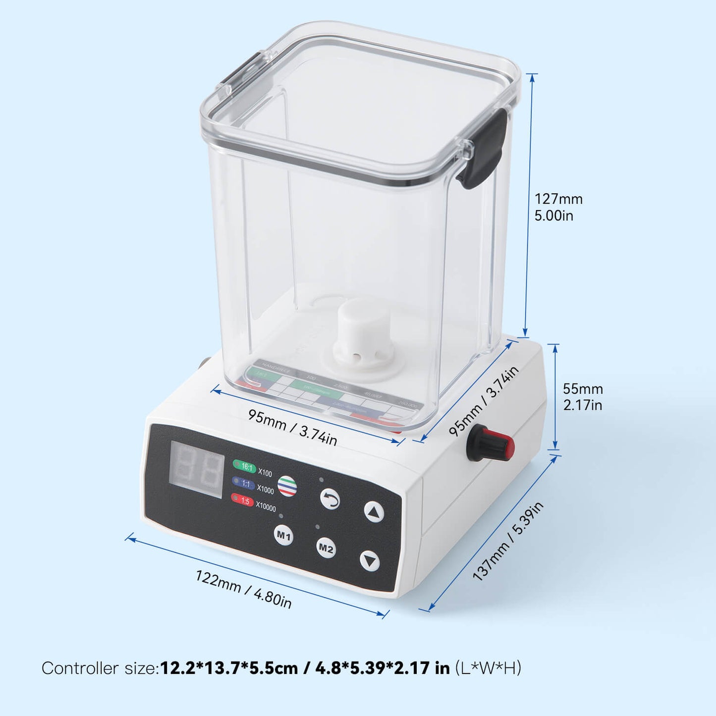 Dental LED Electric Motor w/ Water Supply 4 Holes + 1:5 Mini Electric Contra Angle Handpiece