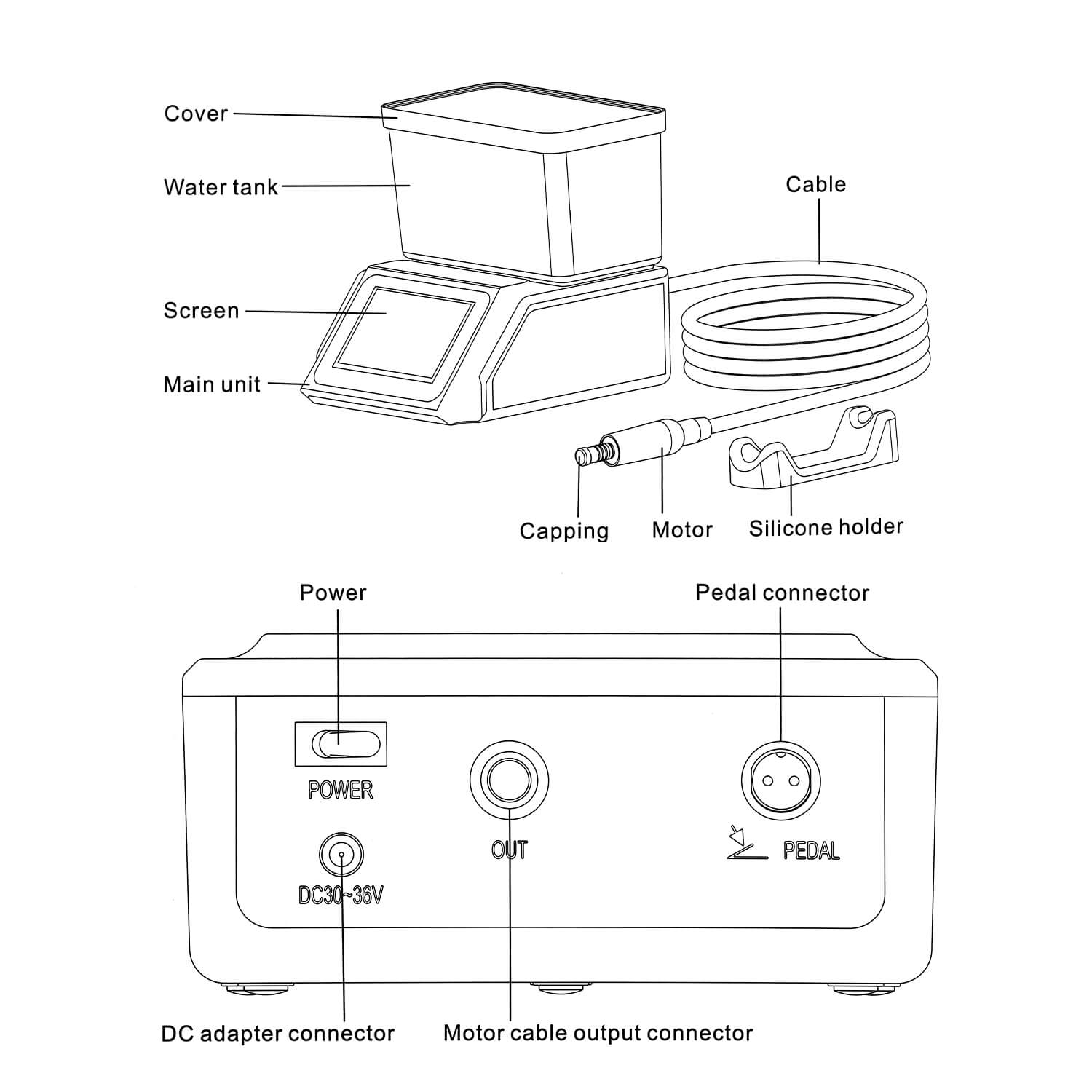 AZDENT Dental LED Electric Brushless Surgery Motor System Touch Screen with Water Supply - azdentall.com