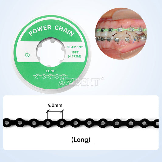 Dental Orthodontic Power Chain Long/Short/Continuous Colorful 15 Ft/Roll 10 Rolls