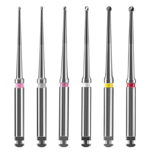 Dental Long Neck Microscope Endo Tungsten Carbide Bur 31mm/34mm RA 2.35mm 6pcs/Pack - azdentall.com