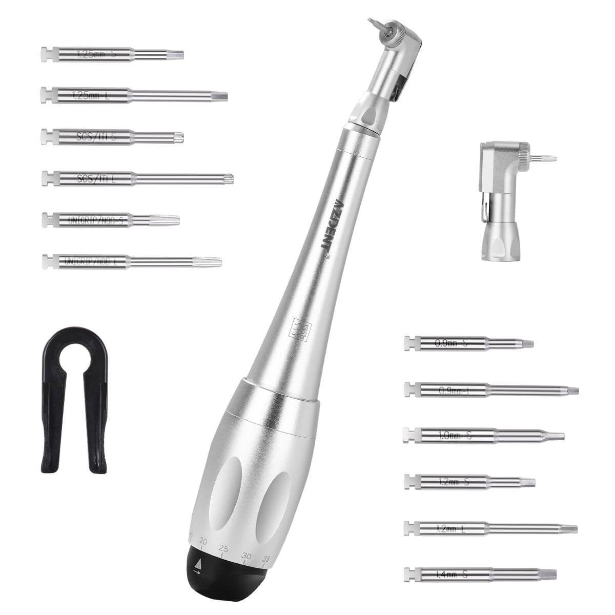 AZDENT Dental Universal Implant Torque Wrench Handpiece 2 Heads & 12 Drivers Kit