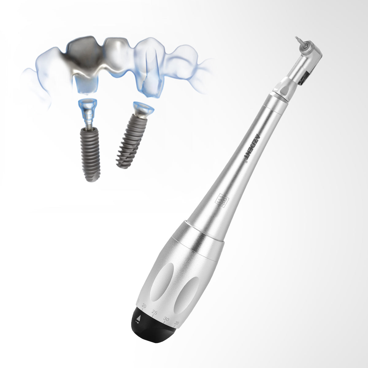AZDENT Dental Universal Implant Torque Wrench Handpiece 2 Heads & 12 Drivers Kit