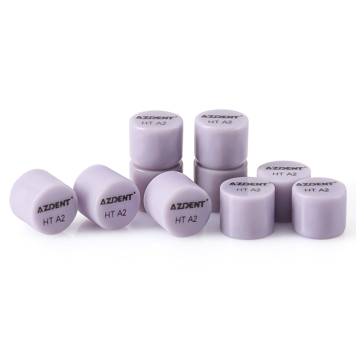 AZDENT Dental Ceramic Glass Ingots Press Lithium Disilicate Generation II Violet HT/LT/MO for Lab CAD CAM Restoration 10pcs/Box
