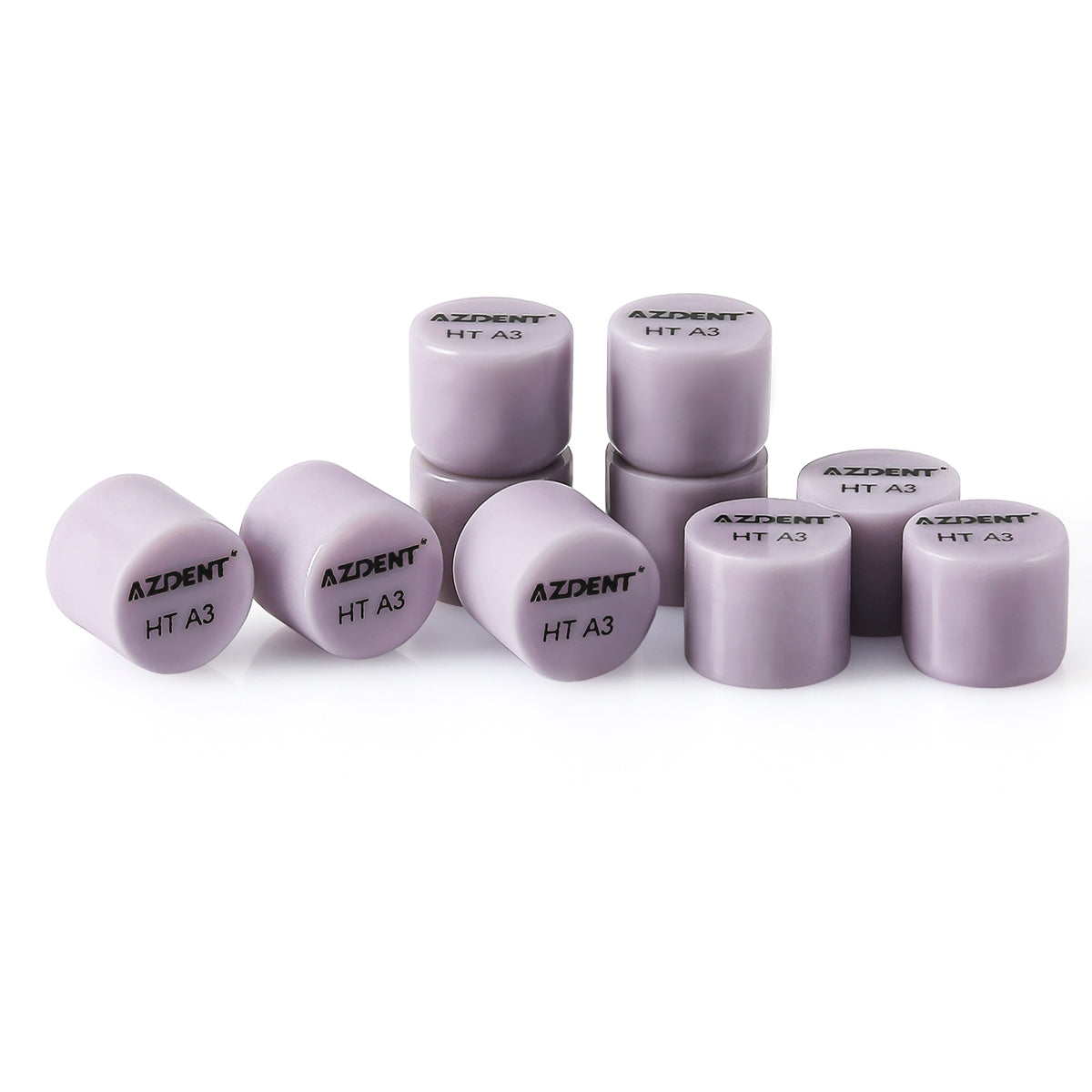 AZDENT Dental Ceramic Glass Ingots Press Lithium Disilicate Generation II Violet HT/LT/MO for Lab CAD CAM Restoration 10pcs/Box
