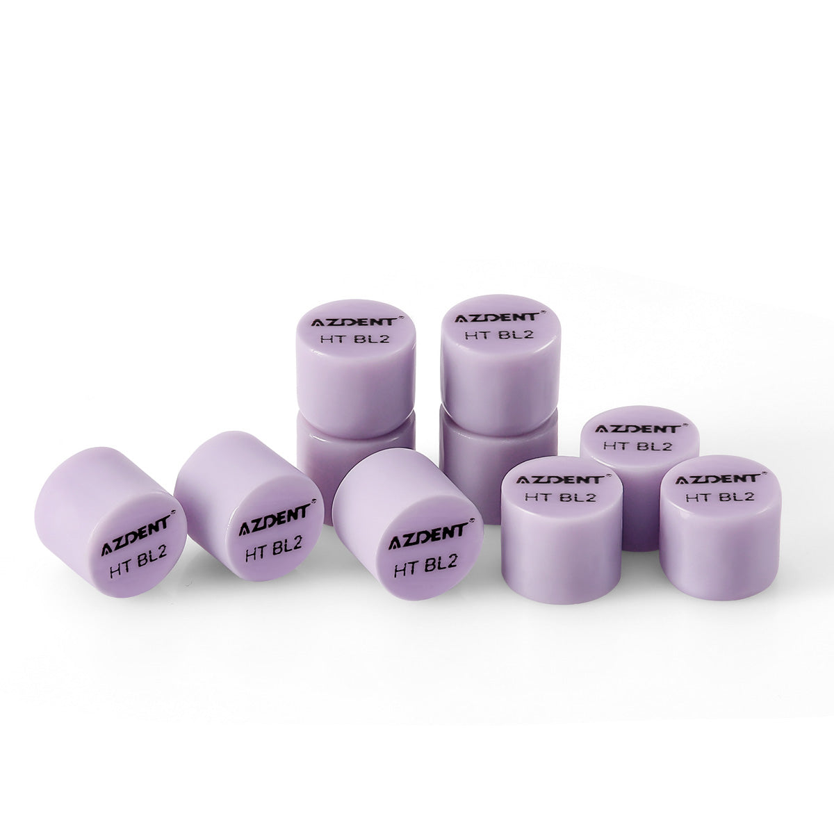 AZDENT Dental Ceramic Glass Ingots Press Lithium Disilicate Generation II Violet HT/LT/MO for Lab CAD CAM Restoration 10pcs/Box
