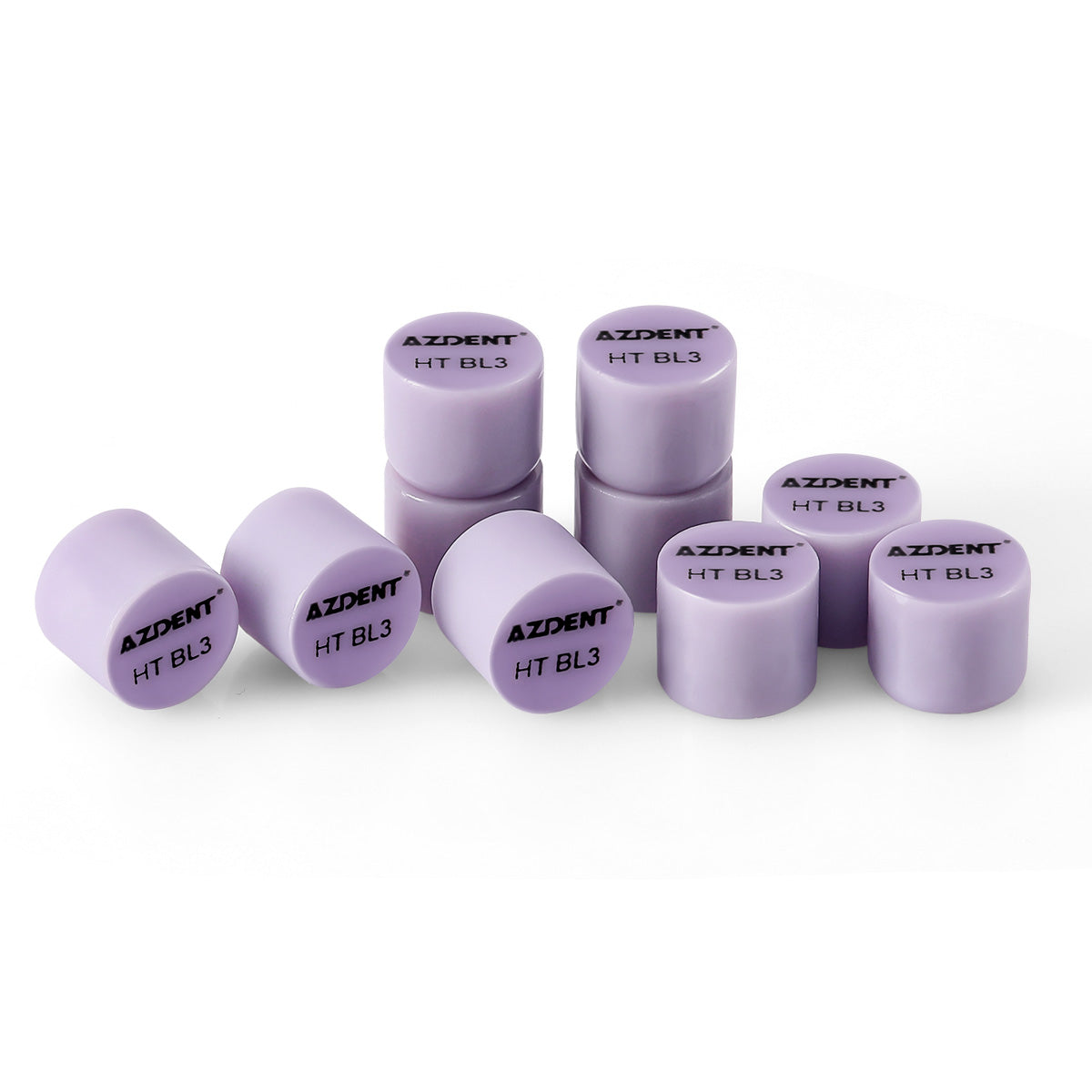 AZDENT Dental Ceramic Glass Ingots Press Lithium Disilicate Generation II Violet HT/LT/MO for Lab CAD CAM Restoration 10pcs/Box