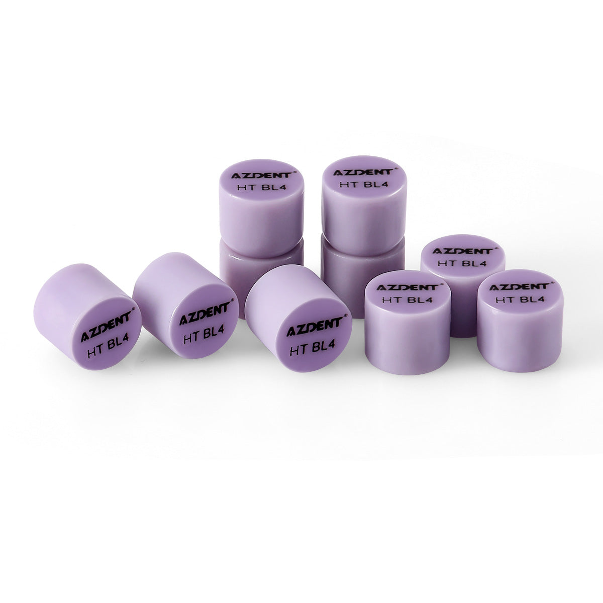 AZDENT Dental Ceramic Glass Ingots Press Lithium Disilicate Generation II Violet HT/LT/MO for Lab CAD CAM Restoration 10pcs/Box