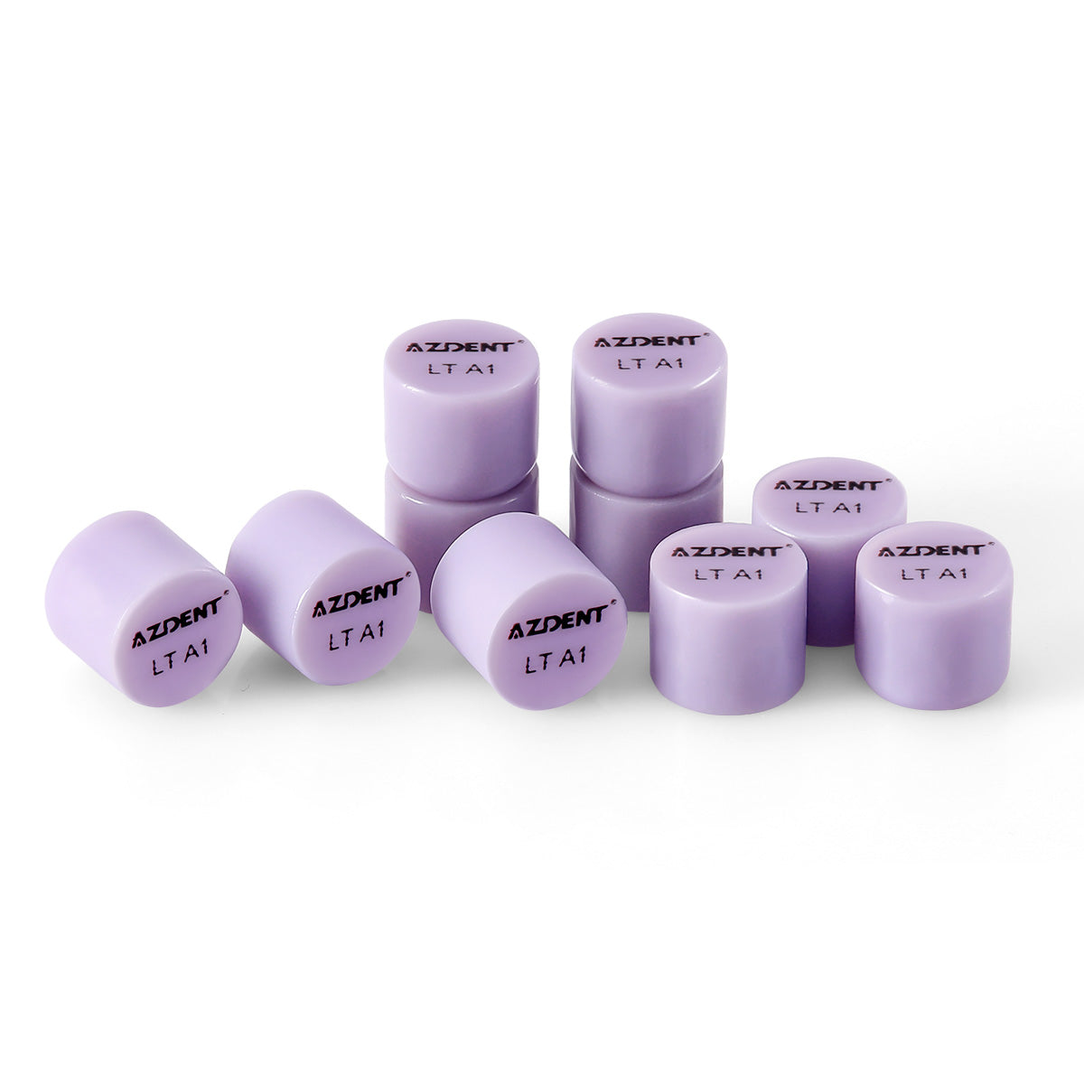 AZDENT Dental Ceramic Glass Ingots Press Lithium Disilicate Generation II Violet HT/LT/MO for Lab CAD CAM Restoration 10pcs/Box