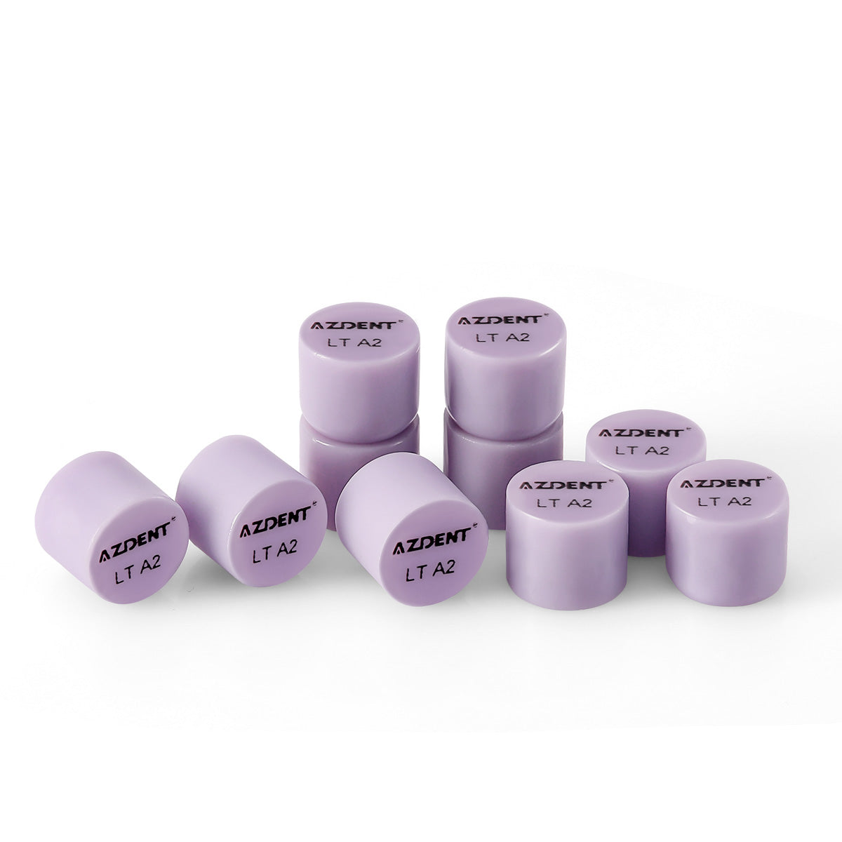 AZDENT Dental Ceramic Glass Ingots Press Lithium Disilicate Generation II Violet HT/LT/MO for Lab CAD CAM Restoration 10pcs/Box