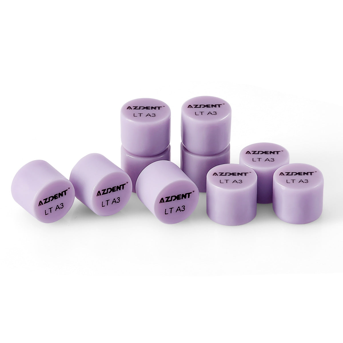 AZDENT Dental Ceramic Glass Ingots Press Lithium Disilicate Generation II Violet HT/LT/MO for Lab CAD CAM Restoration 10pcs/Box