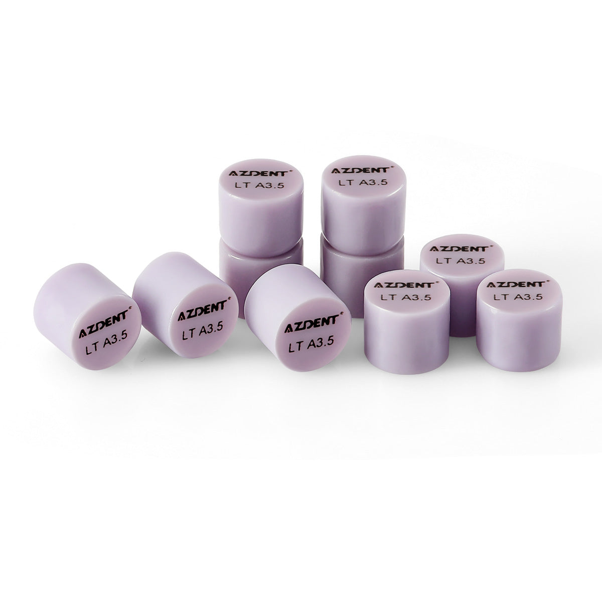 AZDENT Dental Ceramic Glass Ingots Press Lithium Disilicate Generation II Violet HT/LT/MO for Lab CAD CAM Restoration 10pcs/Box