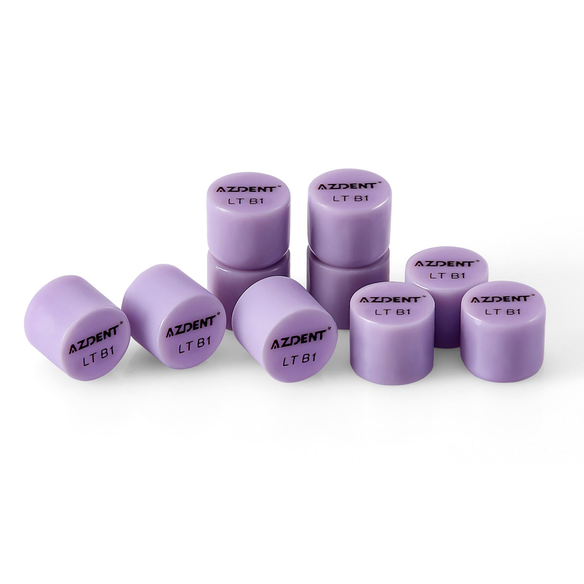 AZDENT Dental Ceramic Glass Ingots Press Lithium Disilicate Generation II Violet HT/LT/MO for Lab CAD CAM Restoration 10pcs/Box