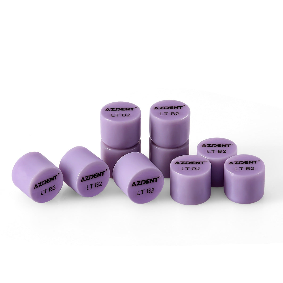 AZDENT Dental Ceramic Glass Ingots Press Lithium Disilicate Generation II Violet HT/LT/MO for Lab CAD CAM Restoration 10pcs/Box