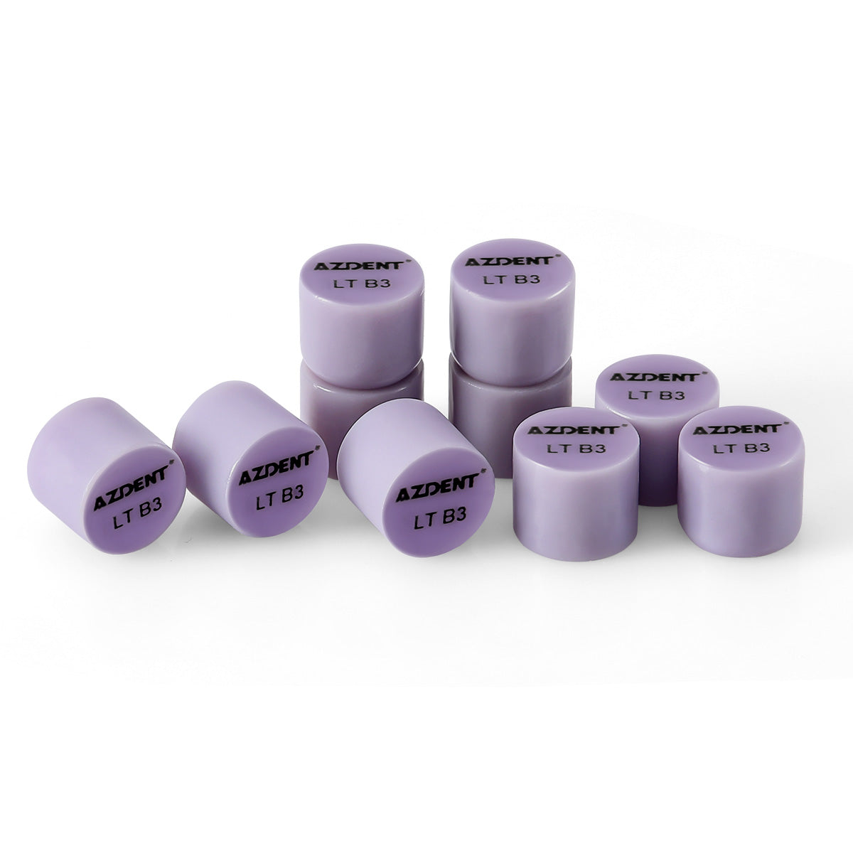 AZDENT Dental Ceramic Glass Ingots Press Lithium Disilicate Generation II Violet HT/LT/MO for Lab CAD CAM Restoration 10pcs/Box